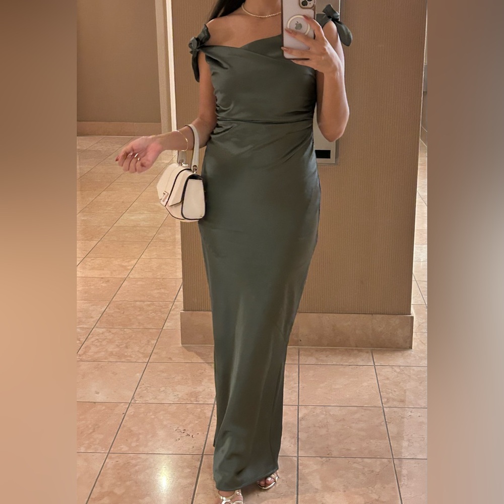 Petal & Pup Selma Off Shoulder Maxi Dress- grey